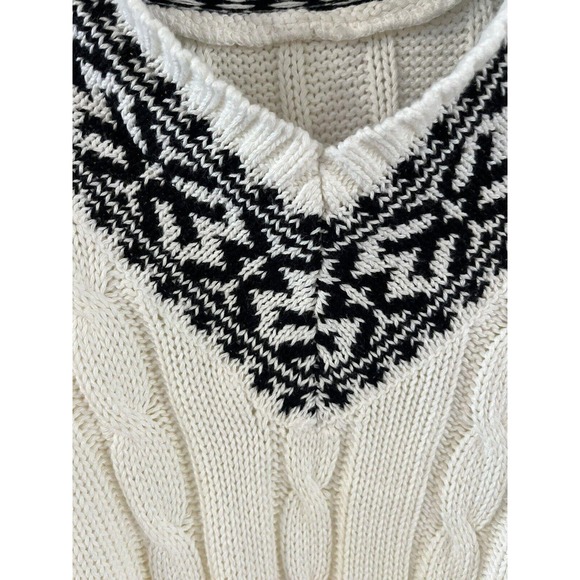 Men's 90's BUGLE BOY W/B 100% Cotton Knit Sweater Size L - Picture 2 of 9